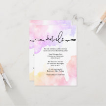 Elegant Wedding Details Card. Invitation