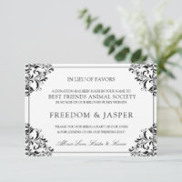Elegant Wedding Donation Cards | Black