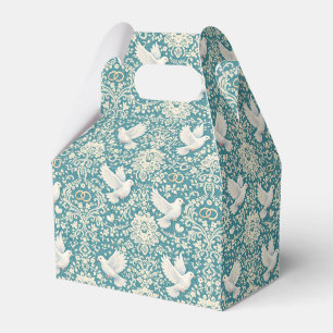 Elegant wedding doves lace rings favor box