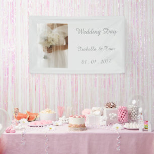 Elegant Wedding Dress and Veil Announcement  Banner