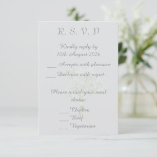 Elegant Wedding Dress and Veil Stationery RSVP Card