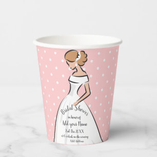 Elegant Wedding Dress Invitation Paper Cups