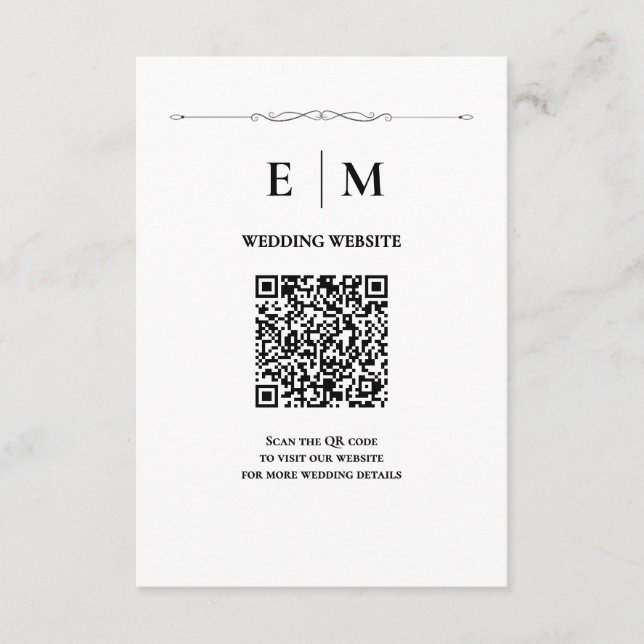 Elegant Wedding Enclosure Card (Front)
