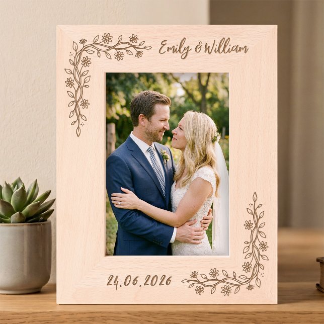 Elegant Wedding Engraved Couple Picture Frame (Creator Uploaded)