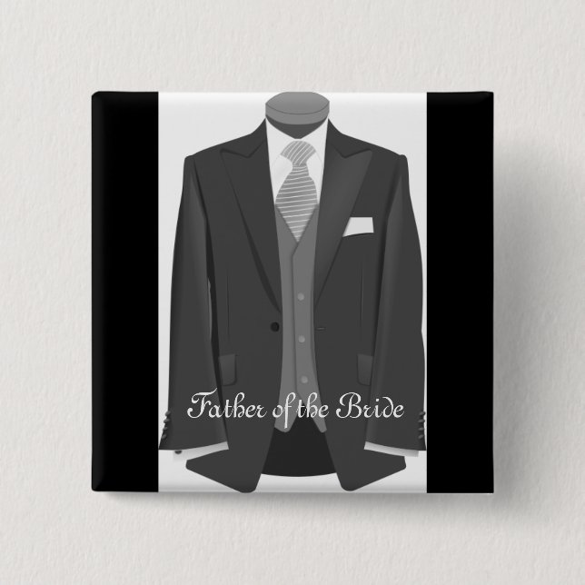 Elegant Wedding Father of the Bride Button Gift (Front)