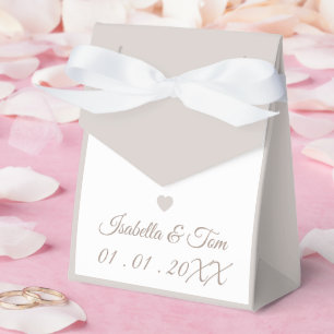 Elegant Wedding Favor Box, Romantic Neutral Box