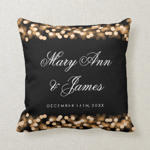 Elegant Wedding Favour Gold Hollywood Glam Throw Pillow
