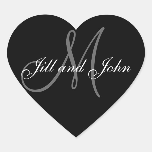 Elegant Wedding Favour Stickers Heart Shape (Front)