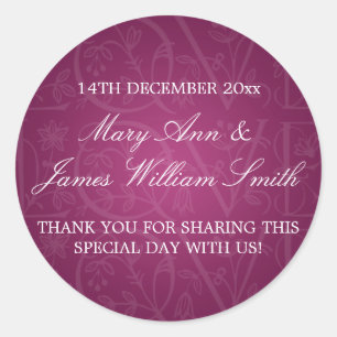 Elegant Wedding Favour Tag Love Flourish Berry Pin