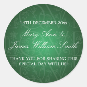 Elegant Wedding Favour Tag Love Flourish Green