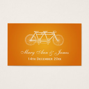 Elegant Wedding Favour Tag Tandem Bike Orange