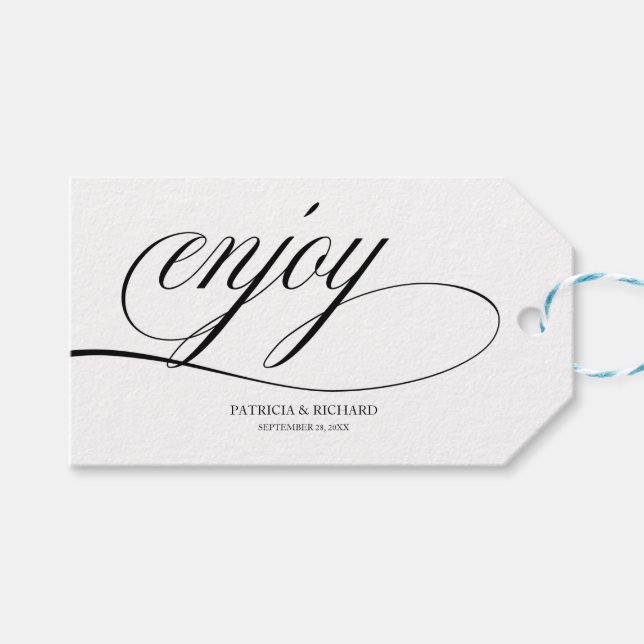 Elegant Wedding Favour Tags (Front (Horizontal))