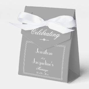 Elegant Wedding Favours Names Modern Chic Grey  Favor Box