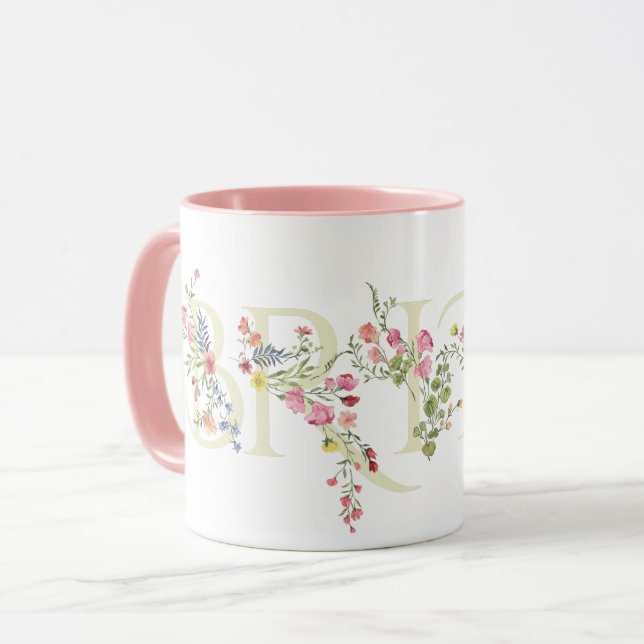 elegant wedding floral spring BRIDE Bridal Shower Mug (Front Left)