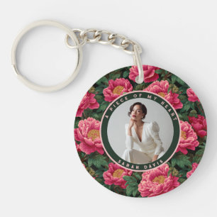 Elegant Wedding Gifts Floral Peonies Keychain