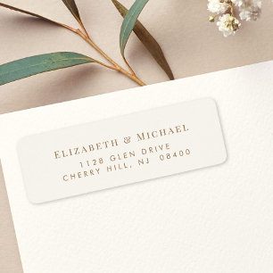 Elegant Wedding Gold Cream Return Address