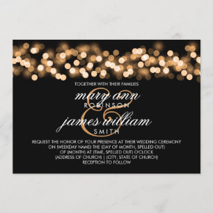 Elegant Wedding Gold Hollywood Glam Invitation