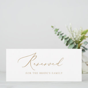 Elegant Wedding Gold Reserved Card