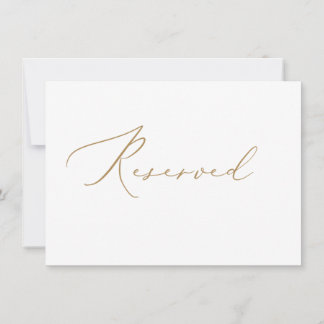 Elegant Wedding Gold Reserved Card