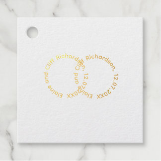 Elegant Wedding, Gold Written Names,  Favour Tags