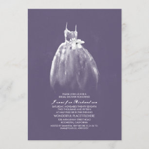 Elegant Wedding Gown Bridal Shower Invitations