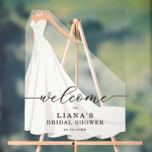 Elegant Wedding Gown Bridal Shower Welcome