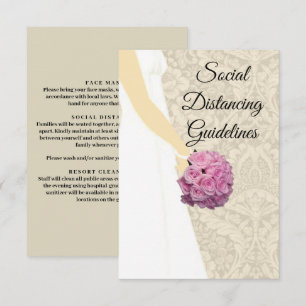 Elegant Wedding Gown Safety Measures Enclosure Card
