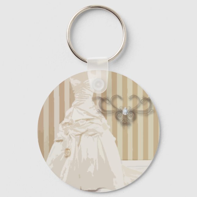 Elegant Wedding Gown Wedding Favour Keychain (Front)