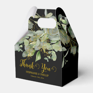 Elegant Wedding Green Eucalyptus Foliage Wedding Favor Box