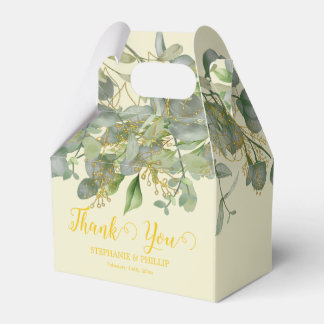 Elegant Wedding Green Eucalyptus Foliage Wedding Favor Box