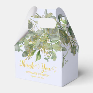 Elegant Wedding Green Eucalyptus Foliage Wedding Favor Box