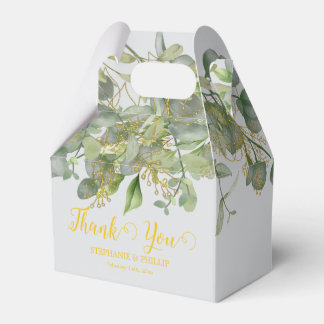 Elegant Wedding Green Eucalyptus Foliage Wedding Favor Box