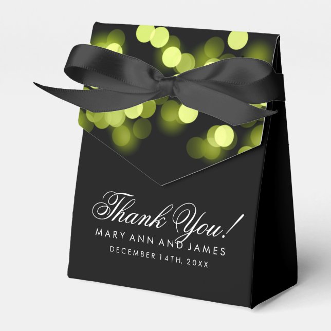 Elegant Wedding Green Hollywood Glam Favor Box (Front Side)