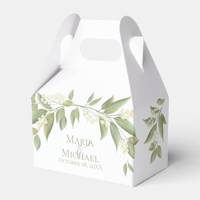 Elegant Wedding Greenery Floral Foliage Favour Favor Box (Front Side)