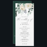 Elegant Wedding Greenery Foliage White Floral Prog Program<br><div class="desc">Introducing our enchanting Emerald Greenery Wedding Program - a harmonious blend of boho allure, woodland charm, and timeless elegance. Delicate white flowers entwined with lush emerald greenery adorn this program, evoking the serene beauty of a bohemian woodland oasis, making it a perfect choice for fall or winter weddings. Designed with...</div>