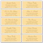Elegant wedding guest address labels<br><div class="desc">Personalized minimalist wedding guest name and address yellow mailing labels with an elegant chic calligraphy script.</div>
