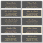 Elegant wedding guest address labels<br><div class="desc">Personalized minimalist wedding guest name and address black mailing labels with an elegant chic gold calligraphy script.</div>