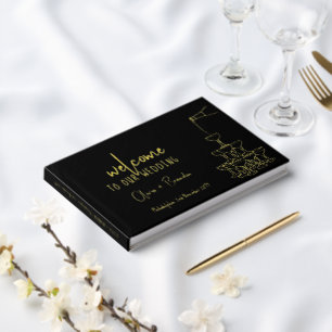 Elegant Wedding Guest Book Champagne tower black