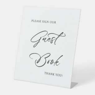 Elegant Wedding Guest Book Sign   Tabletop