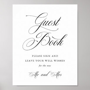 Elegant Wedding Guestbook Sign With Classic Script