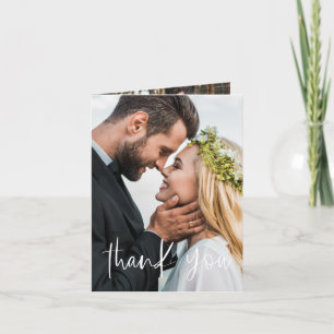 Elegant Wedding Handwritten Thank You Photo  Card
