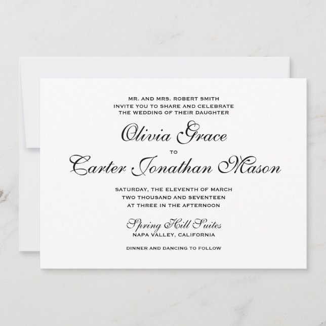 Elegant Wedding Invitation (Front)
