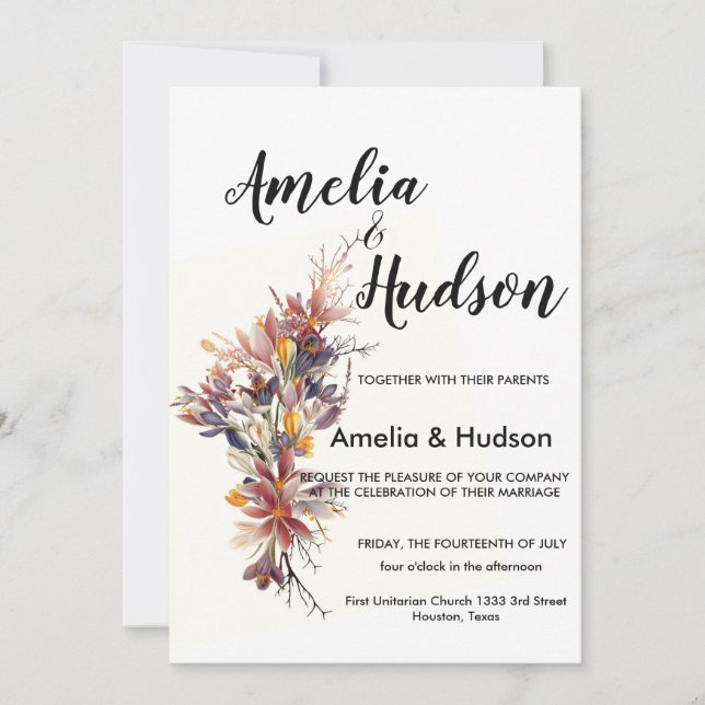 Elegant wedding invitation (Front)