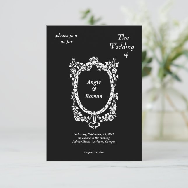 Elegant Wedding Invitation (Standing Front)