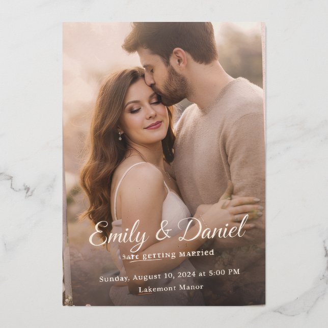 Elegant Wedding Invitation Card | Romantic Couple  (Front)