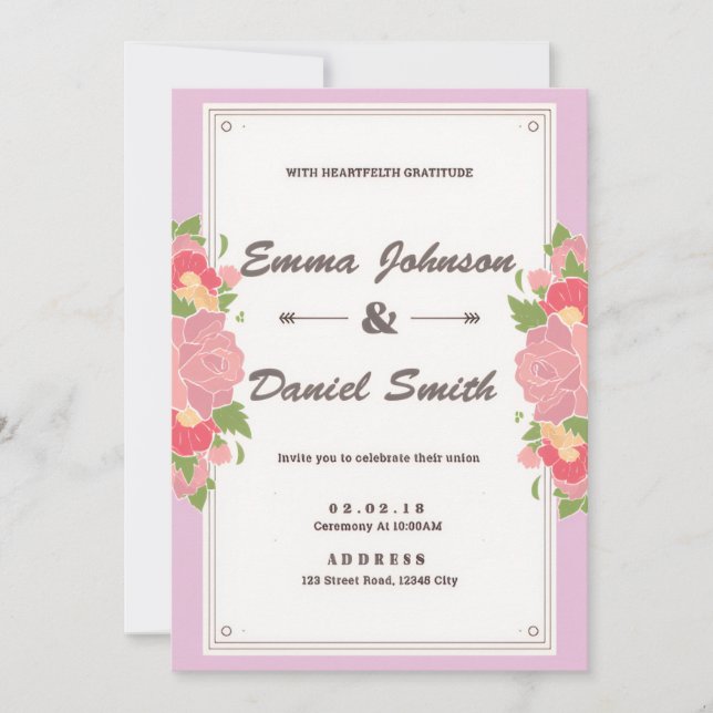 Elegant Wedding Invitation – Classic Script Design (Front)