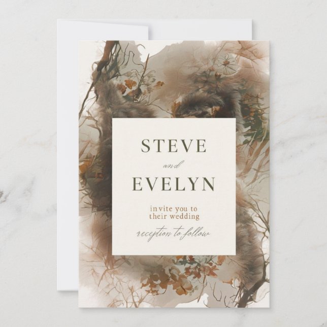 Elegant Wedding Invitation Featuring Soft Hues (Front)