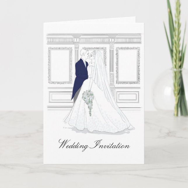 Elegant Wedding Invitation First Kiss (Front)