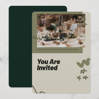 Elegant Wedding Invitation | Modern Rustic Green