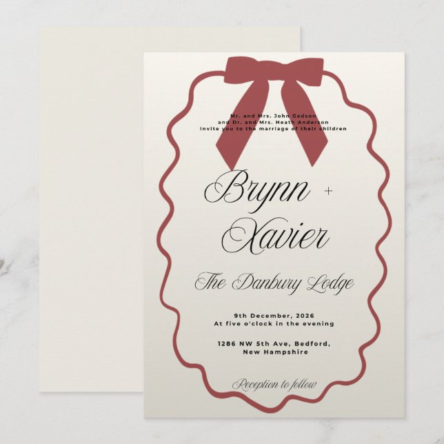 Elegant Wedding Invitation | Modern Script Design (Front/Back)
